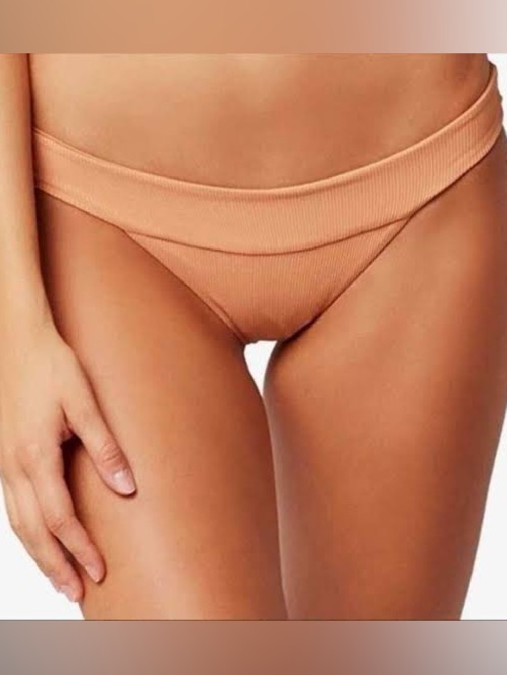l*space Ribbed Peach Bikini Bottoms in Chestnut size Med